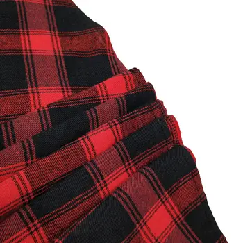 Plus Izmēra 5XL Red Pleds Vintage Kleita bez Piedurknēm Sievietēm Vasarā-Line Retro Puse Spageti Siksnas Kleitas Pin up Kokvilnas Vestidos