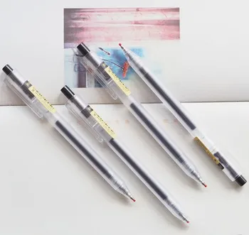 12 gab/daudz jaunu radošu vienkārši nospiediet gēla pildspalva studentu kancelejas preces 0.5 mm matēta caurspīdīga rakstot melna pildspalva skolas kancelejas