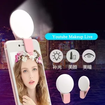 Mini LED Selfie Gredzens 3 Gaismas Režīmi Dimming Fotogrāfija Live Stream 3200-5600k Uzlabot Lampas Flash Aizpildīt IOS Android