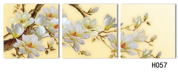 3 Panelis Mūsdienu 3D baltā orhideja, Ziedu Gleznojums Uz Audekla Sienas Māksla Cuadros Ziedi Attēlu Mājas Dekori Dzīvojamā Istaba Bez Rāmja