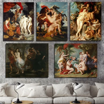 Peter Paul Rubens Labāko Tapetes, Kanvas Gleznu Plakātu Izdrukas Marmora Sienas Māksla Krāsošana Dekoratīvie Bildes Mūsdienu Mājas Dekoru