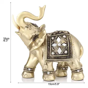 Sveķu Laimīgs Feng Shui Elegants Elephant Trunk Statuja Laimīgs Bagātību Statuetes Amatniecības Rotājumi home Decoration Accessories Dāvanu