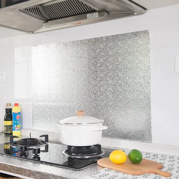 Dktie 3m/5m virtuves eļļas pierādījums uzlīme alumīnija folijas plīts kabineta sienas uzlīmes ūdensizturīgs DIY tapetes apdare