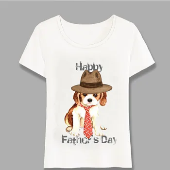 Laimīgs Cavalier King Charles Spaniels Dad T Kreklu Dizains Cute Sieviešu T-Krekls Jauki Suns Drukāt Ikdienas Topi Gudrs Meitene Tees Harajuku
