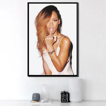 Karstā Rihanna Pop Star Mūzikas Dziedātājs Superstar Hip Hop ASV Mākslas Gleznu Plakātu Un Izdrukas Sienas, Attēlus viesistaba, Mājas Dekoru