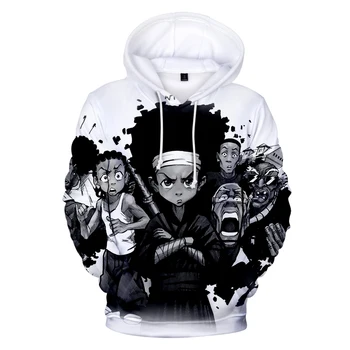 Boondocks Hoodies 3D garām Piedurknēm Krekls Vīriešiem/Sievietēm Gadījuma Tautas Streetwear pelēkā vārna Unisex Lielgabarīta Bērniem Drēbes