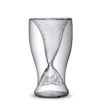 JOUDOO Classic 100ML Sirēna Ūdens Pudeles, Stikla, Kristāla Glāzes Alus Winecup Ziemassvētku Kāzu Joslā Stāv Drinkware 35