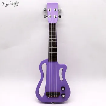21 collu cieto okoume koka struktūru kaklu ar purpura elektriskā klusums havajiešu ģitāra, matētā 4 string mini ģitāras ar plaisāt problēma