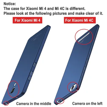 MSVII Gadījumos Xiaomi Mi4 Gadījumā Slim Matte Vāks Xiaomi Mi 4 4c 4.i Gadījumā Xiomi 4c Grūti PC Vāks Xiaomi Mi4c Mi4i M4 Gadījumos