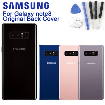Oriģināls Samsung Atpakaļ Akumulatora Vāciņu Stikla Mājokļu SAMAUNG Note8, Ņemiet vērā, 8 N9500 N9508, Ņemiet vērā, 8 N950F Tālruņa Aizmugures Durvju Akumulators