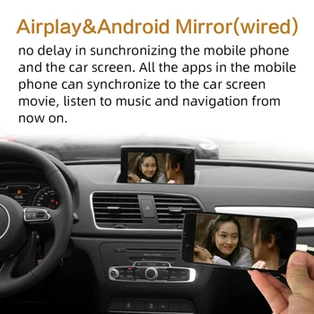 Sinairyu Pēcpārdošanas A1 Q3 MMI RMC OEM Wifi Bezvadu Apple CarPlay Interfeiss Pārbūvēt par Audi ar skārienekrānu, Atpakaļgaitas Kamera