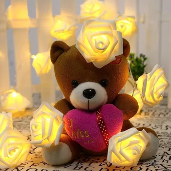 1.5 m/10 LED Rose Puķu String Akumulatora Barošanu Pasaku Gaismas Kāzu Mājās, Dzimšanas dienas, Valentīna Dienas Pasākumā Vainags Puse Dekori