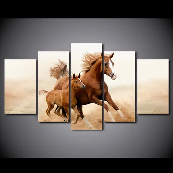 Dekori mājas mākslas plakāts darbojas zirgu kumeļu istabas dzīvnieku attēli mākslas HD izdrukāt zīmējumu krāsošana apdare audekls NY-7409C