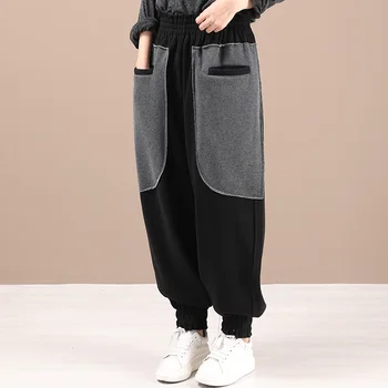 Max LuLu Ziemas 2020 Korejas Modes Sieviešu Ikdienas Bikses Dāmas Zaudēt Siltu Zvērādas Bikses Elastīgs Vintage Kažokādas Pantalons Plus Lieluma