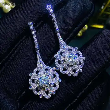 Spīdīga! Moissanit Diamond stud auskari s925 sudraba modes smalkas Rotaslietas sievietēm kāzas balts akmens