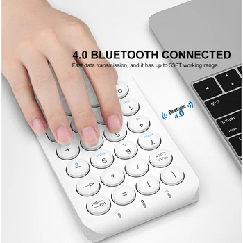 B. O. W Bluetooth Bezvadu Mini Ciparu Tastatūra 22 Atslēgas, Nelielu Tastatūru Klēpjdatoru Ciparu Tastatūra Finanšu Grāmatvedības
