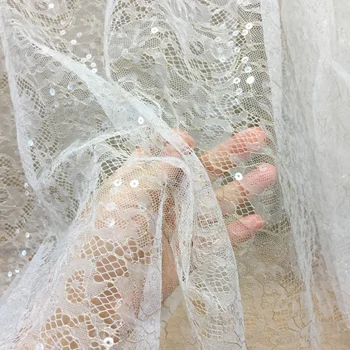 2 Metri Zelta diegus Chantilly Mežģīņu Auduma Haute Couture Līgavas Kleita Uzliku Pārklājums Izšuvumi Mežģīņu Audums 150cm plats
