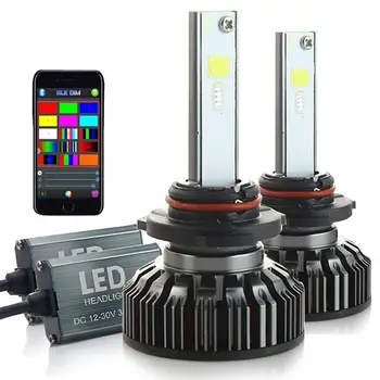 RGB Lukturu Auto H1, H3, H4, H7, H13 LED Krāsains BT APP H7, H4 LeadLamp Likvidēšana Lampas Spuldzes Auto Gaisma Piederumi