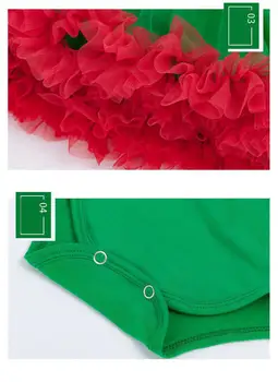 Ziemassvētku Kostīms Bērnu Apģērbu Komplekts Zīdaiņu Meitene Īsām Piedurknēm Zaļo Mežģīņu Puse Romper Kleita 3pcs Apģērbu Jaundzimušajam Mazulim 0-24M