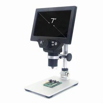 1200X Digitālo Mikroskopu, Elektroniskās Video Mikroskopu, 7inch HD LCD 12 mp izšķirtspēja Lodēšanas Mikroskopu, Telefonu Remonts Lupa + Metāla Statīvs