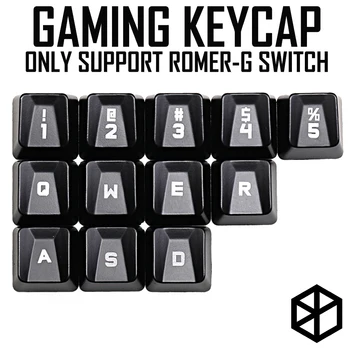 Abs Spēļu Keycap noteikti romer g OEM Profilu shine-through12 keycap 12345 qwer wasd par logitech g pro g310 512 613 810 910 840