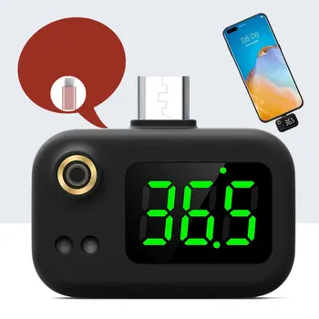 Jaunu Mobilo Telefonu, USB Smart Termometrs bezkontakta Infrasarkanais Termometrs Elektroniskais Termometrs ar LCD Displejs Priekš IPhone/Android