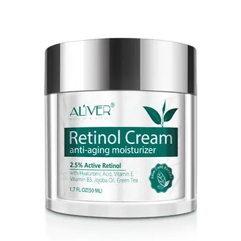 Aliver 50ML Retinola Krēms Anti-novecošanās Moistuurizer 2.5%Aktīvā Retinola ar hialuronskābi Vitamīnu E, Zaļās Tējas