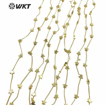WT-BC136 Ķīnas Piegādātājs Zvaigžņu Pērles Misiņa Metāla Ķēdes DIY Krelles Rotas Atklājumiem Vairumtirdzniecības 10 Metri