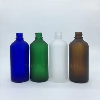 Ceļojumu pudele 100 ml dzintara zaļa, zila Caurspīdīga matēta stikla ēteriskās eļļas pudeles, drošs pierādījums pudeles pilinātāju 10pcs/daudz