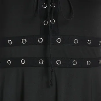 Sieviešu Gothic Kleita Plus Lieluma Atdzist Cieti Apsēju Neregulāru Apakšmalu Bez Piedurknēm Kamzolis Mini Kleita Elegent Sadalīt Kleitas Femme