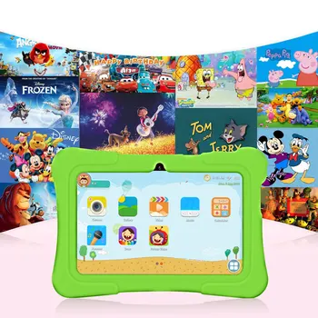 PRITOM K7 7 collu Bērniem Tablete Android 10 GAB 1GB RAM, 16GB ROM Četrkodolu Tabletes, WiFi, Bluetooth, Dual Kamera ar Bērniem Tablete Gadījumā
