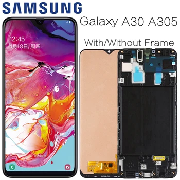 AMOLED Par Samsung Galaxy A30 SM-A305F Displejs lcd Ekrāna nomaiņa Samsung A30 A305 A305F displejs lcd ekrāna modulis