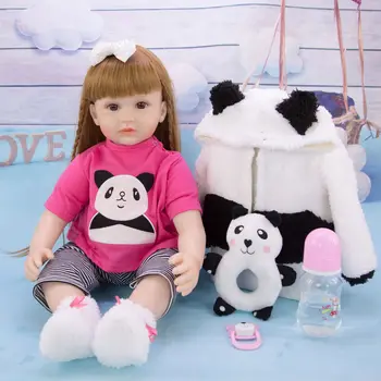Atdzimis Toddler meitene Lelle 24 collu 60cm mīksto silicoine atdzimis bērnu lelle tautas bērniem, dāvana dzimšanas dienas dāvana rotaļlietas