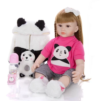 Atdzimis Toddler meitene Lelle 24 collu 60cm mīksto silicoine atdzimis bērnu lelle tautas bērniem, dāvana dzimšanas dienas dāvana rotaļlietas