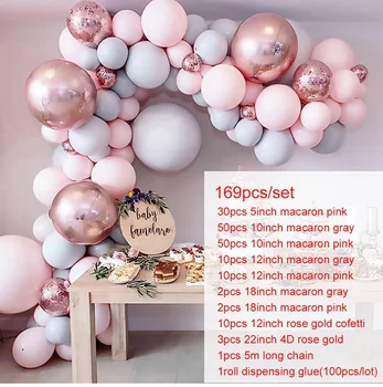 Rozā Macaron Balonu Vainags Dzimšanas Dienas Svinības Dekors Bērniem, Baby Dušas Rotājumi Ballon Arch Dzimumu Atklāj, Kāzu Svinības, Globos