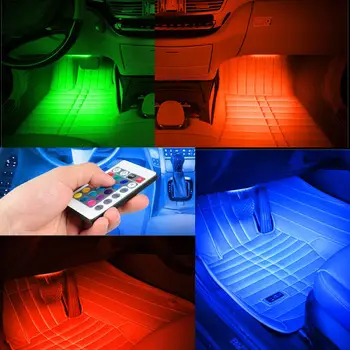 Auto Dekoratīvas Lampas LED Lentes RGB Tālvadības pulti Nissan Tiida, Ņemiet vērā, Qashqai j10 Juke Saulains Navara Lapu Primera p12 Teana