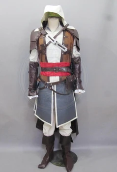 (QYY-034) Hallween Assassin ' s Creed 4 Melnā Karoga Edvards Kenway Pirātu Vienādu Cosplay Kostīms