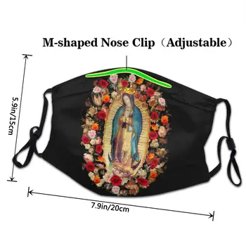 Our Lady Of Guadalupe Meksikas Jaunavas Marijas Unisex Pieaugušo Sejas Maska Meksikas Katoļu Svētais Aizsardzības Vāciņu Respiratoru Muti Purns