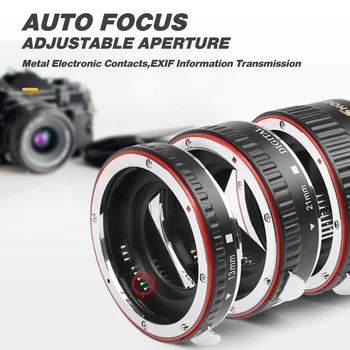 ŠAUT Auto Fokuss Macro Extension Tube Gredzens Canon EOS EF-S Objektīvs 1300D 1100D 1200D 1000D 4000D 700D 650D 450D 77D T6 Piederumu