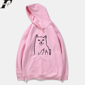 Karstā Pārdošanas Kabatas Kaķis Sieviešu Krekli Hoodies Harajuku Ikdienas Pelēkā Vārna Vīrieši/Sievietes Drukāt Cute Anime Drēbes Outwear