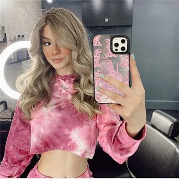 INS luksusa zīmolu spogulis rozā dzīvnieku leopard print mīkstās tālrunis lietā Par iPhone 12 Pro Max 11 Pro MAX 6 7 8 plus X XS MAX XR vāciņu