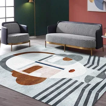 Modernā stilā anotācija dzīvojamā istabā drukāts mākslas paklājs , apdares zemes mat, INS tautas nav matu kafijas galda, grīdas paklājs