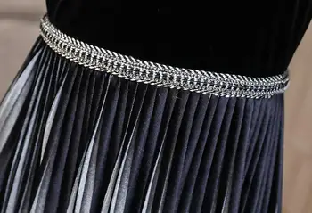 Jaunu 2020. gadam, Sievietēm, Eleganta Frēzēšana Samta Kleita Festa Sieviešu Puses Drēbes Augstas Kvalitātes Dizaineru Kroku Vestidos Plus Izmērs M-4XL