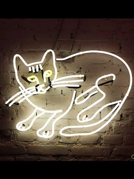 Ir 2021. Jauna zvaigzne Neona Zīme Ķīniešu Kaķis gudrs stikla Caurule smart home Lampas resterant gaismas reklamēt pasūtījuma DIZAINS Ietekmes Piesaistīt gaismas