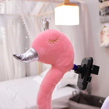 Bez rokām Pildījumu Flamingo Tālrunis Noteikt Īpašnieka Miega Līdzeklis, lai Slinki Cilvēki, Nepieciešamos instrumentus Unicorn Kakla Spilvens Ar Mobilo Turēt
