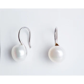 Sudraba auskari ar baltām saldūdens kultivētās pērles, modeli, KORE, smalkas rotaslietas, dāvanas, ORIĢINĀLAS, GADĪJUMA