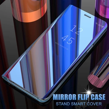 Luksusa Smart Mirror Pārsegu, Lai Huawei Honor 10 Lite Magnētisko Gadījumā Plastmasas P Smart 2019 Stāvēt Ādas Fundas Capa Coque