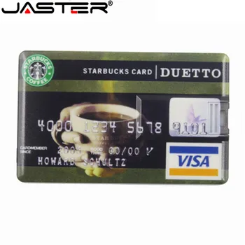 JASTER ūdensizturīgs Super Slim Kredītkartes USB 2.0 Flash Drive 64GB pendrive 4 GB 8 GB 16 GB 32 GB bankas kartes modelis Atmiņas karti un u diska