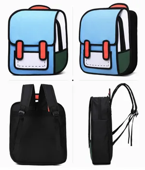 Skolas somas par pusaudžu meiteņu mugursoma maku Oxford Unisex 2D Smieklīgi soma korejas jauki mugursoma harajuku Ceļojumu Backpac