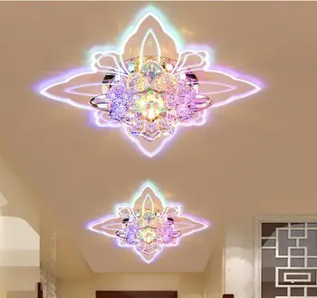 Tauriņš Moderns Priekšnams Kristāla Krāsains LED Griestu Gaismas Koridora Spogulis Griestu Lampa Eju Lieveņa Apgaismojumu